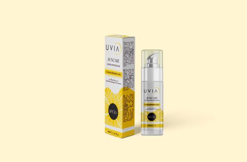 CREMA VISO ALTA PROTEZIONE 50+, UVIA SUNCARE DOPPIA PROTEZIONE