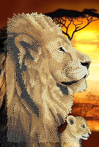 Lions de la savane, carnet d'art en cristal 1