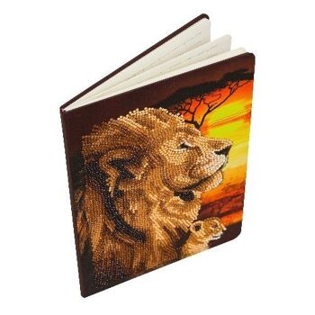 Lions de la savane, carnet d'art en cristal 2