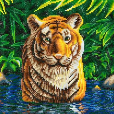 Tiger Pool, kit artistico in cristallo 30x30 cm