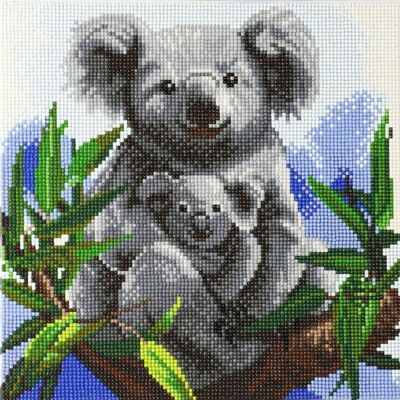 Koala coccolone, kit artistico in cristallo 30x30 cm