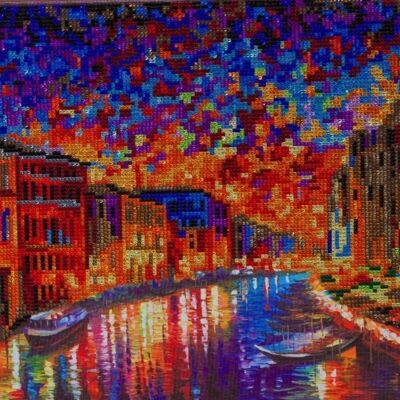 Gran Canal de Venecia, kit de arte de cristal de 30x30 cm
