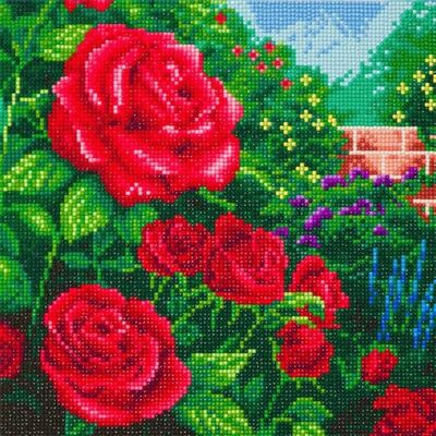 Rose rouge parfaite, kit d'art en cristal 30x30cm