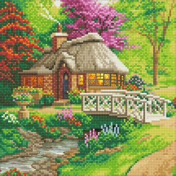 Cottage de l'amitié, kit d'art en cristal 30x30cm 2