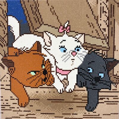 Los gatitos de los Aristogatos, 30x30cm Crystal Art Kit