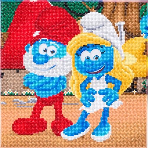 Smurfette and Papa Smurf 30x30cm Crystal Art Kit