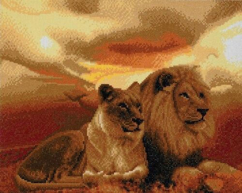 Lions of the Savannah, 40x50cm Crystal Art Kit