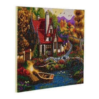 Riverside Cottage, kit d'art en cristal 40x50cm 3