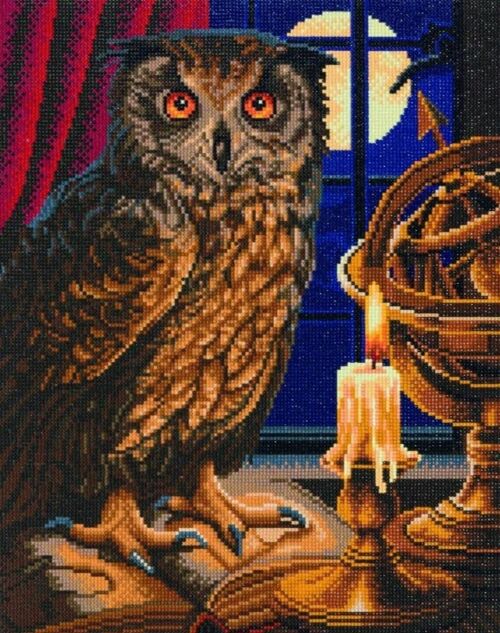 The Astrologer Owl, 40x50cm Crystal Art Kit