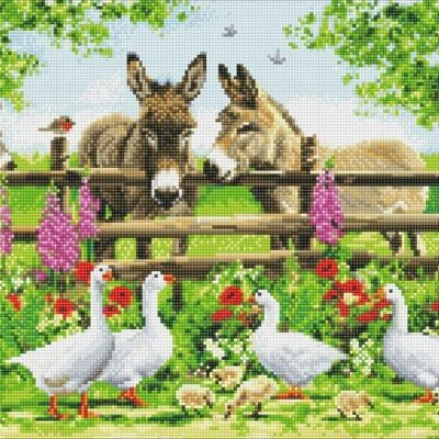 Farmyard Family, 40x50cm Crystal Art Kit