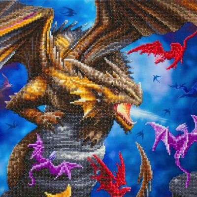 Dragon Clan, kit d'art en cristal 40x50cm