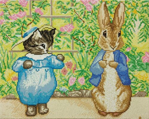 Peter Rabbit and Tom Kitten 40x50m Crystal Art Canvas Kit