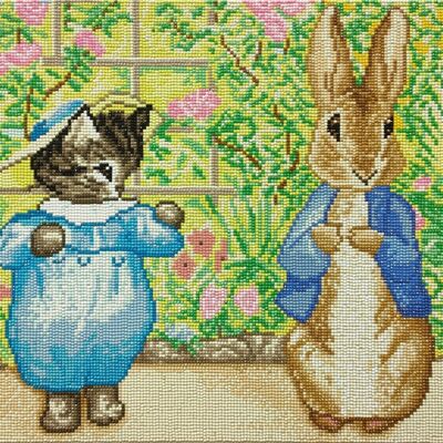 Kit Toile Cristal Peter Rabbit et Tom Kitten 40x50m