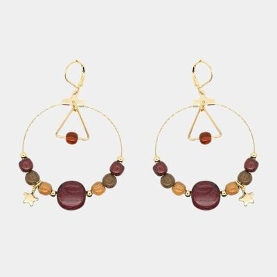 Golden wood earrings