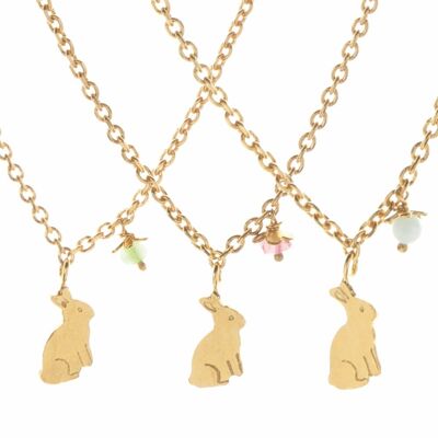 Bunny and Flower Pendant - set of 3