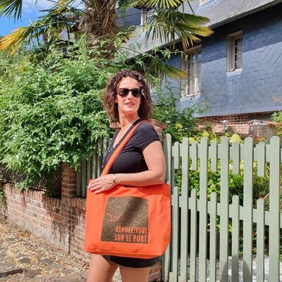 Sac orange "RENDEZ-VOUS SUR LE PORT" ☀️