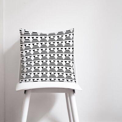 Cuscino dal design geometrico in bianco e nero, cuscino da tiro