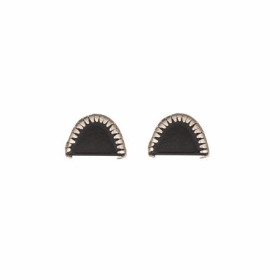 handmade sterling silver deco petal stud earrings - small