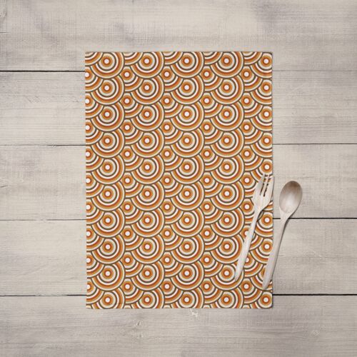 Brown Retro 70's Circles Design Tea Towels, Dish Towels, Kitchen Towels