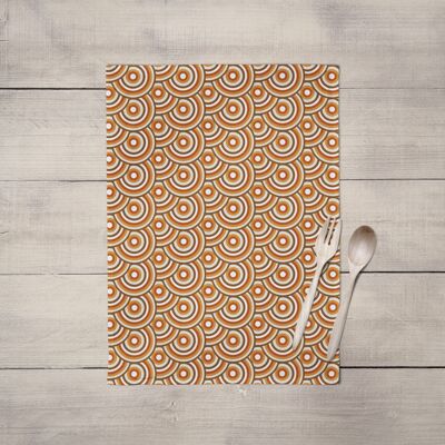 Brown Retro 70's Circles Design Tea Towels, Dish Towels, Kitchen Towels