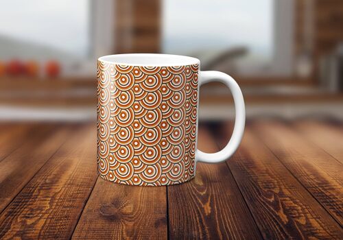 Brown Retro 70's Design Mug, Tea or Coffee Cup
