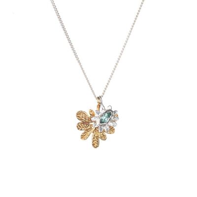Marquise flower and Aralia leaf necklace