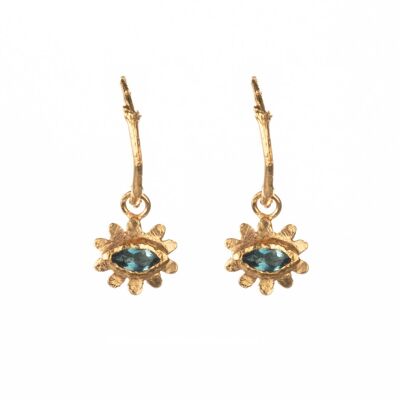Marquise flower hoop earrings