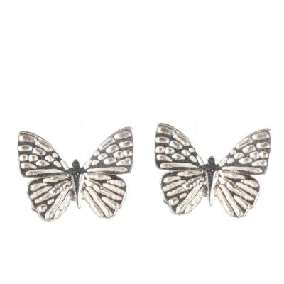 Handmade sterling silver mini butterfly stud earrings