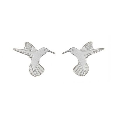 Sterling Silver Handmade Mini Hummingbird Stud Earrings