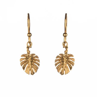 Monstera leaf hook earrings