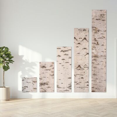 Birch bark on wall panels