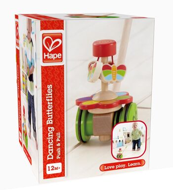 Hape - Jouet en bois - Jouet à pousser - Papillons dansants à pousser 1