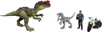 Jurassic World-Le Monde d’après Coffret 3 Figurines avec Owen Grady, Dinosaures Yangchuanosaurus et Blue, avec code ADN scannable - HLP79 2