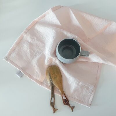 Light Pink Linen Tea Towel