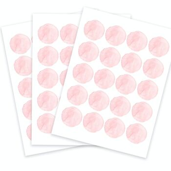 Stickers muraux pois aquarelle rose 2