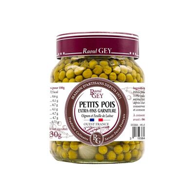 Petits Pois Extra Fins Etuves A La Francaise - Raoul Gey - 37cl