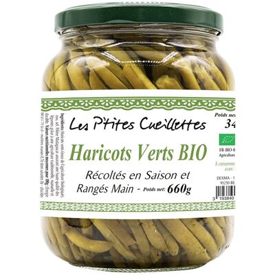 Judías Verdes Extra Finas Remadas a Mano ECOLÓGICAS - Les P'tites Cueillettes - 72cl