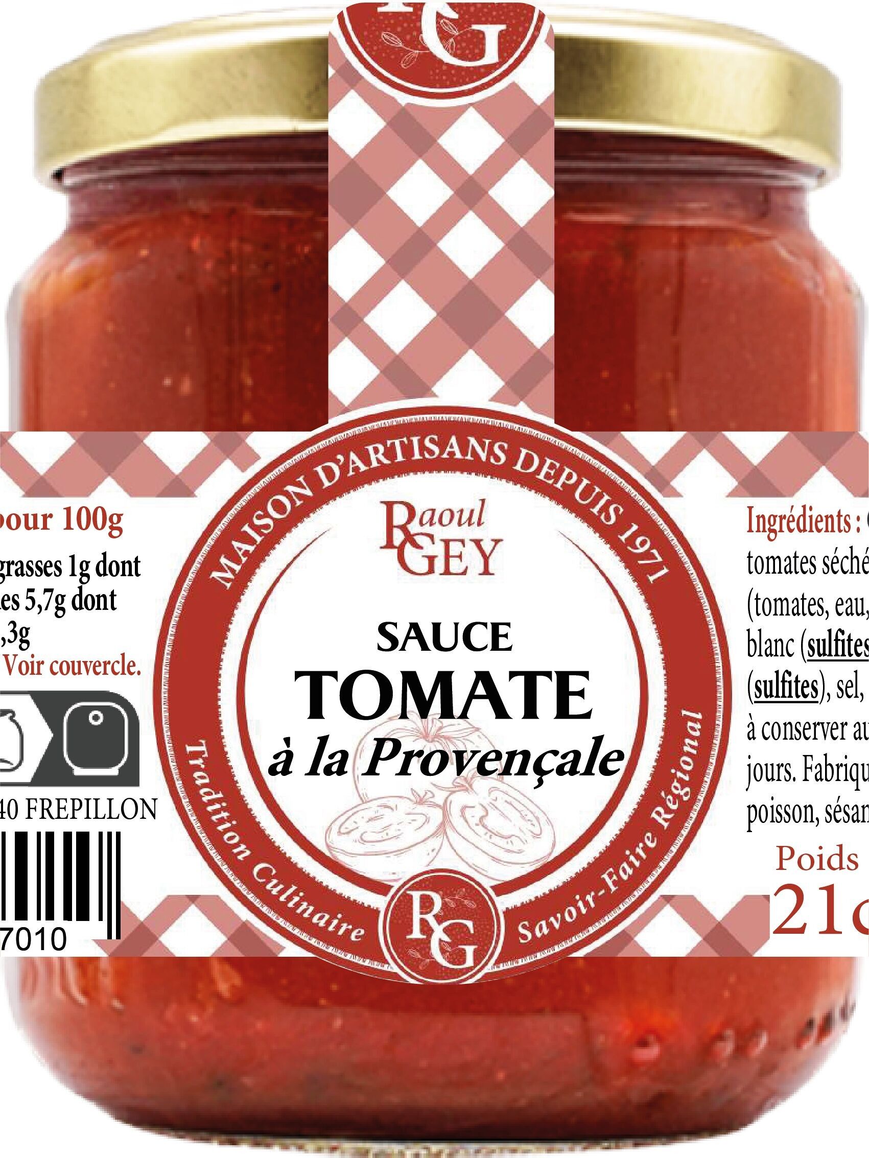 Provencal Tomato Sauce - Raoul Gey - 21cl
