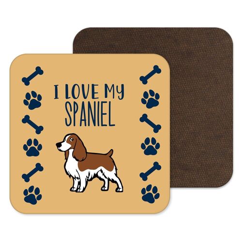 I Love My Spaniel Coaster