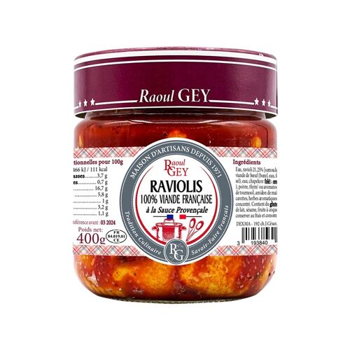 Ravioli Sauce Provencale - Raoul Gey - 45cl