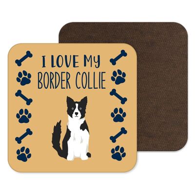 I Love My Border Collie Coaster