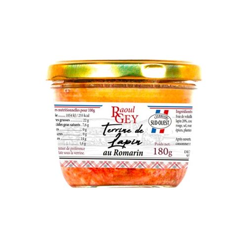 Terrine Lapin Romarin - Raoul Gey - 180g