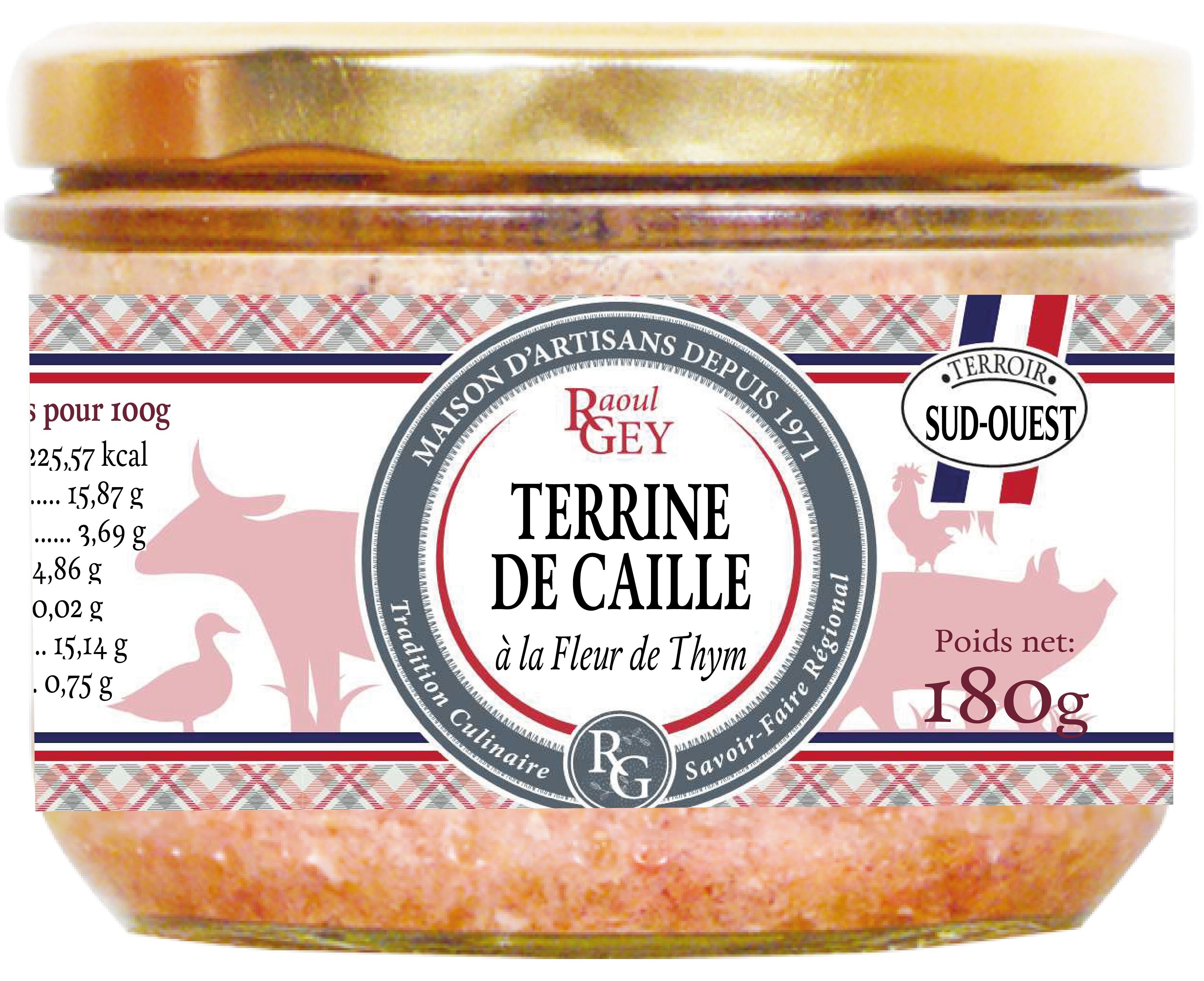 Quail Terrine Thyme Blossom - Raoul Gey - 180g