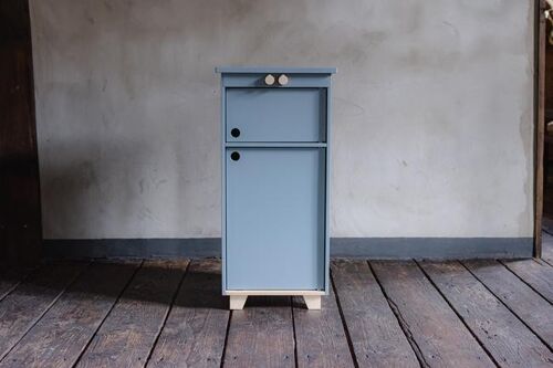 Dusty Blue Plywood Play Fridge