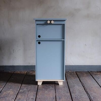 Dusty Blue Plywood Play Fridge