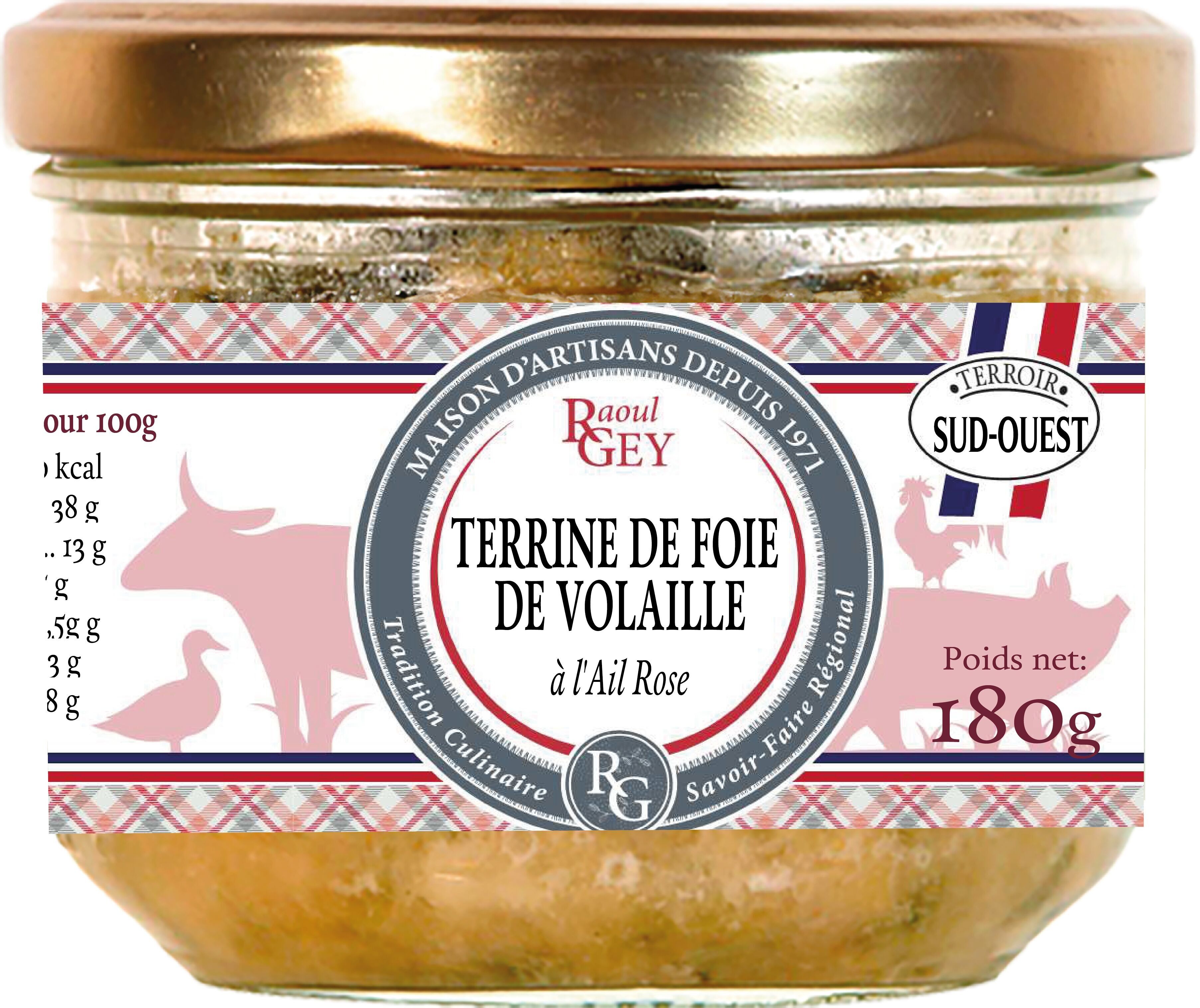 Poultry Liver Terrine With Pink Garlic - Raoul Gey - 180g