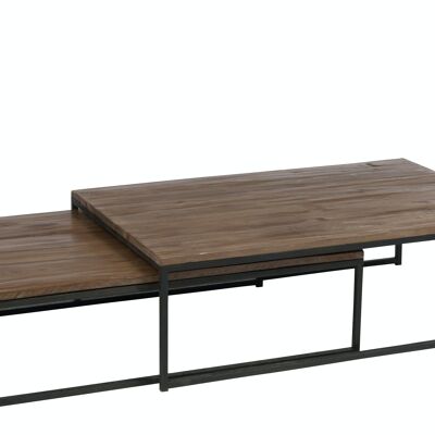 SET 2 TABLE SALON BS/MET MAR+NR (120x80x38,5cm)