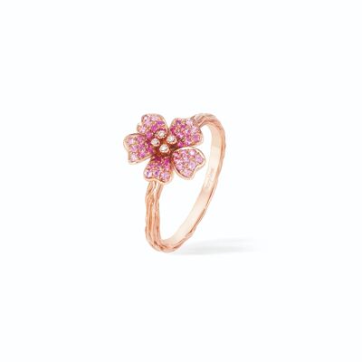 Pink Cherry Blossom Ring Medium Flower