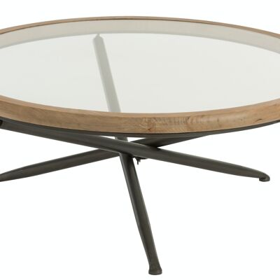 ROUND TABLE WOOD/GLASS MARR L (100x100x40cm)