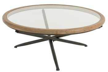 TABLE RONDE BOIS/VERRE MARR L (100x100x40cm) 1